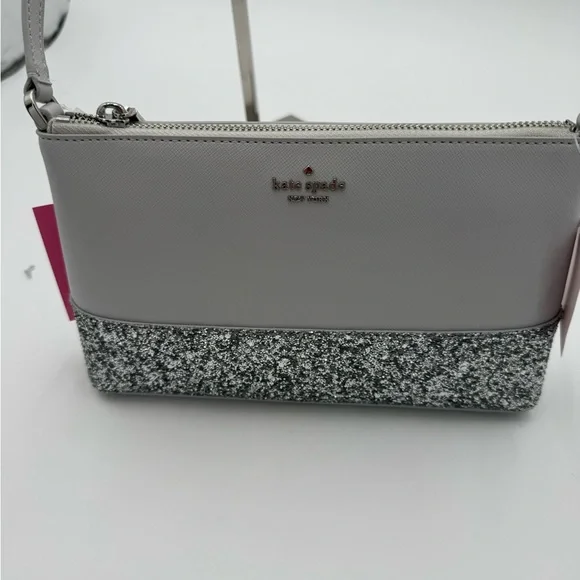 kate spade Light Gray Crossbody with Silver Glitter Base - Picture 2 of 11